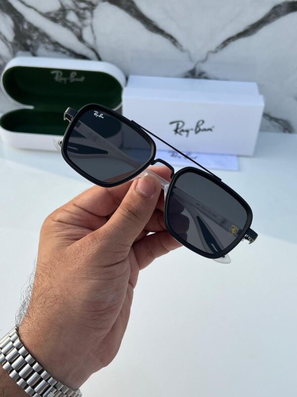 RAYBAN FERRARI BLACK TO BLACK LENS WHITE STICK - Image 4