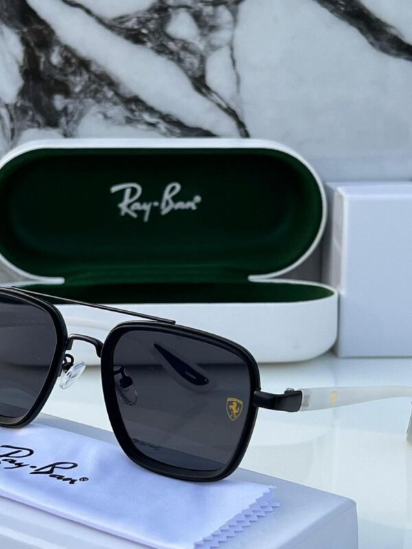 RAYBAN FERRARI BLACK TO BLACK LENS WHITE STICK